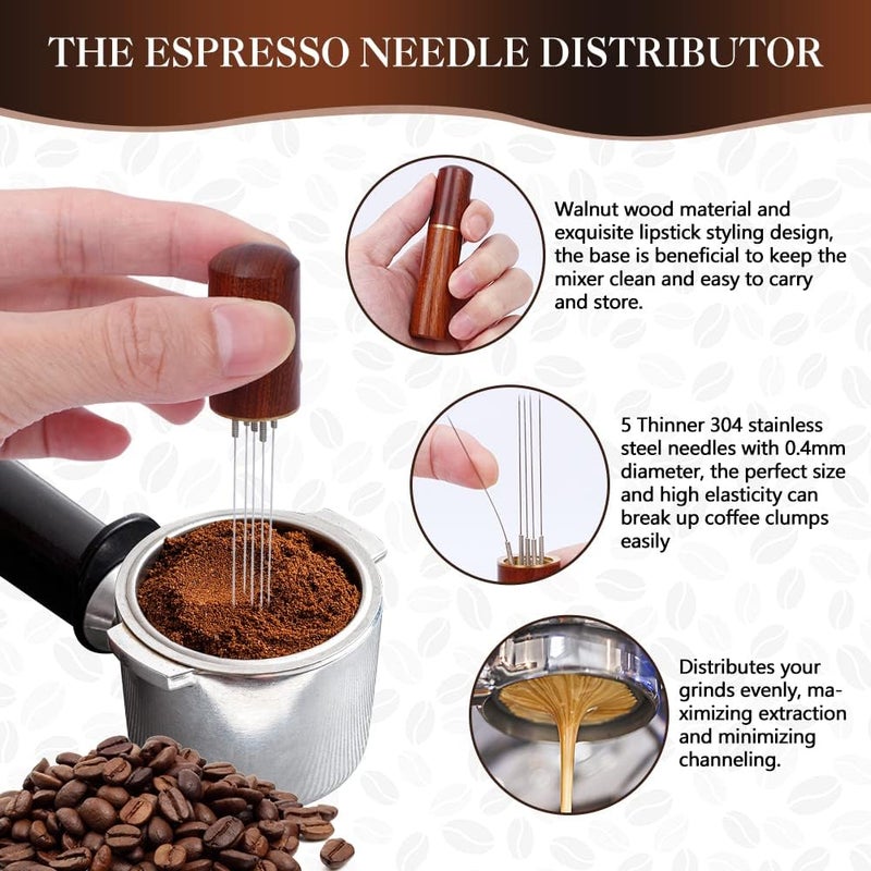 Y-Step 23 PCS Coffee Tamper Set, Espresso Accessories Kit Barista Kit, with Espresso Tamper 51mm, Coffee Stirrer, Frothing Pitcher, Tamper Mat, Latte Art Pen, Sandalwood Tamper for Espresso Machine - Image 4